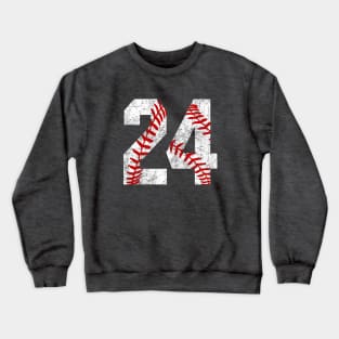 Vintage #24 Baseball Laces Baseball Mom Jersey Love Baseball T-shirt Crewneck Sweatshirt